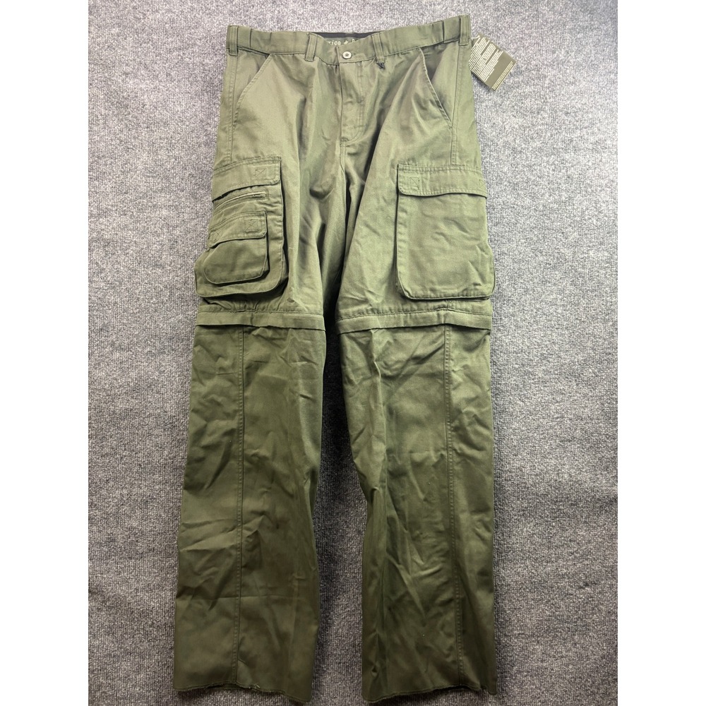 Boy Scouts of America Convertible Pants Mens 36 Green Centennial Canvas Zip-Off